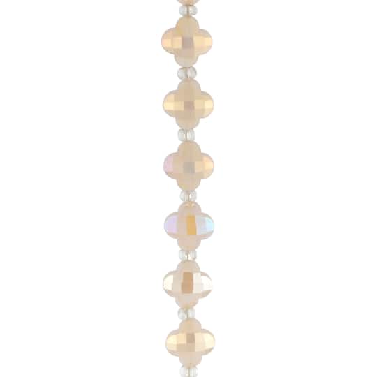 12 Packs: 12 ct. (144 total) Ivory Faceted Glass Cross Beads, 12mm by Bead Landing™